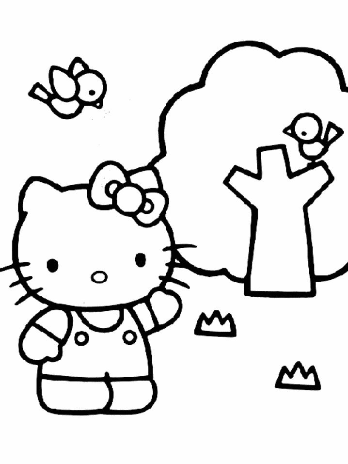 Plansa de colorat cu Hello Kitty 50 75